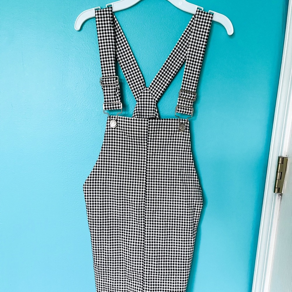 Gingham overall dress